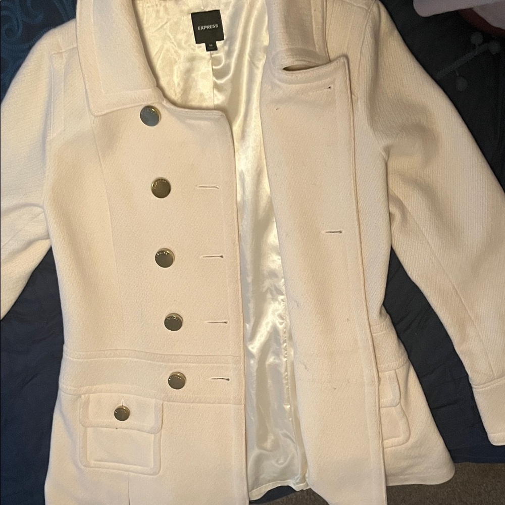 Express Women's Elegant Off-White Peacoat